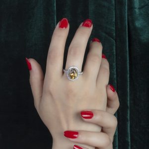 انگشتر زنانه نقره سیترین کد ۱۱۱۵۵