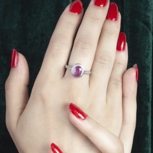 انگشتر زنانه نقره یاقوت سرخ کد ۱۱۱۵۶